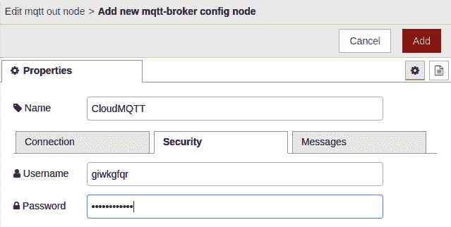 Figure 11.13 – MQTT broker user and password settings 