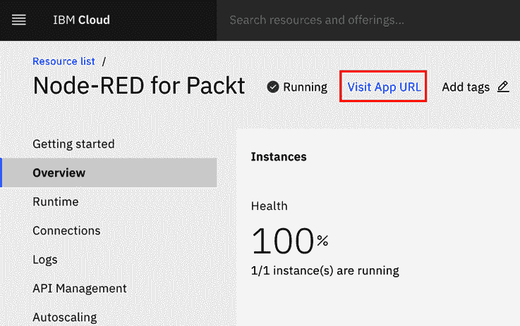 Figure 11.17 – Clicking Visit App URL 
