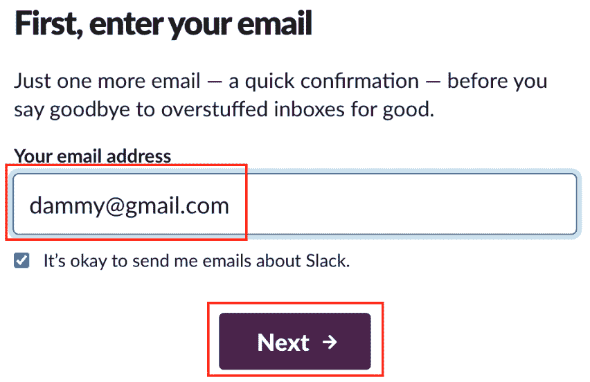 Figure 12.2 – Enter your email address 