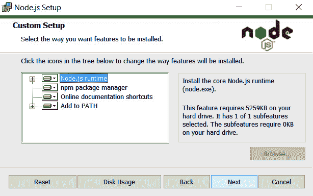 Figure 2.4 – No custom setup is needed 