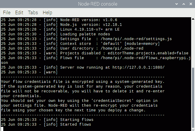 Figure 5.2 – Terminal of Raspberry Pi 
