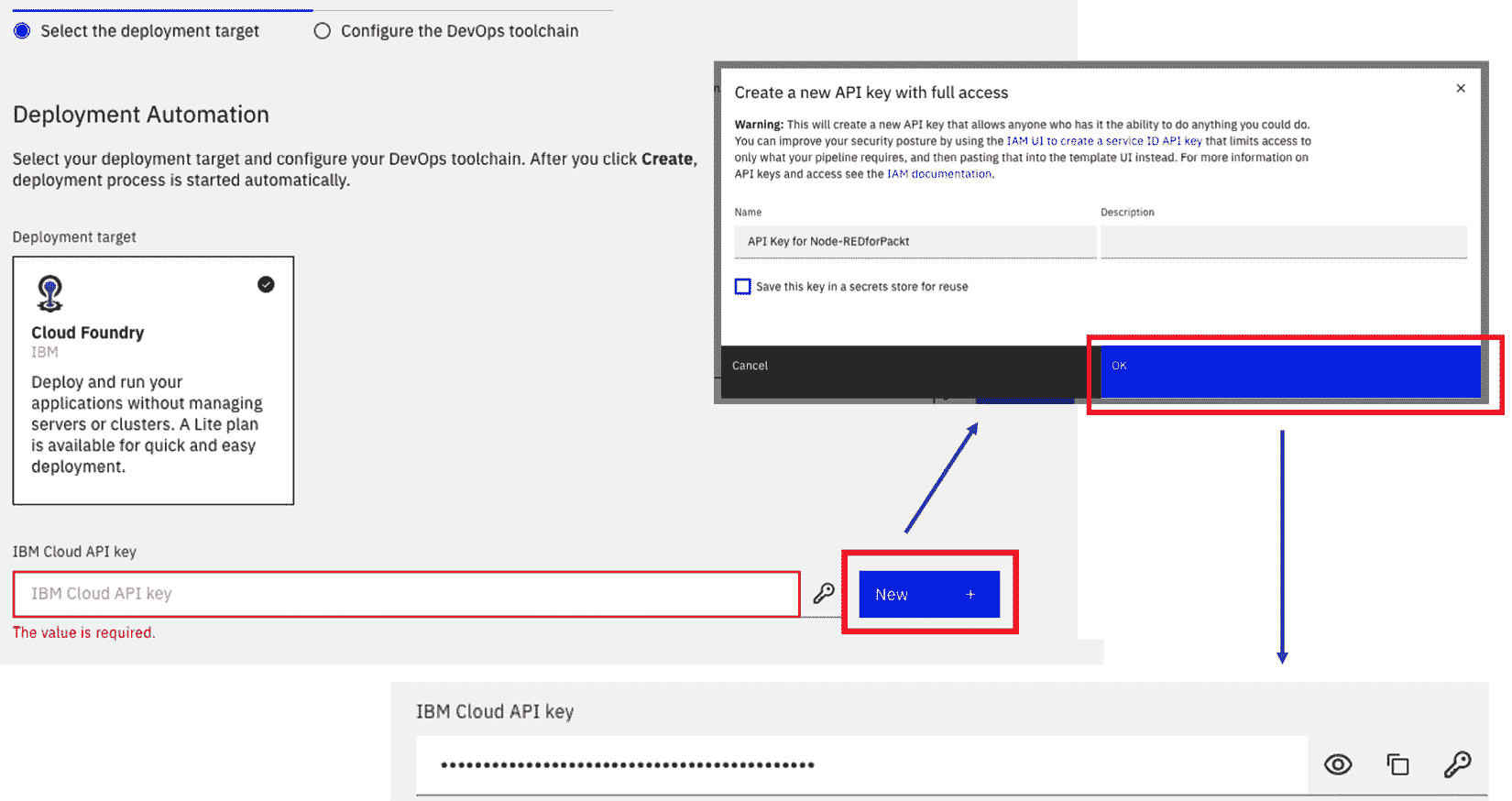 Figure 6.7 – Generating an IBM Cloud API Key