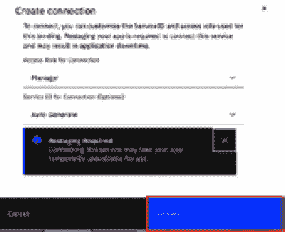  Figure 7.21 – Clicking the Connect button to complete the connection 