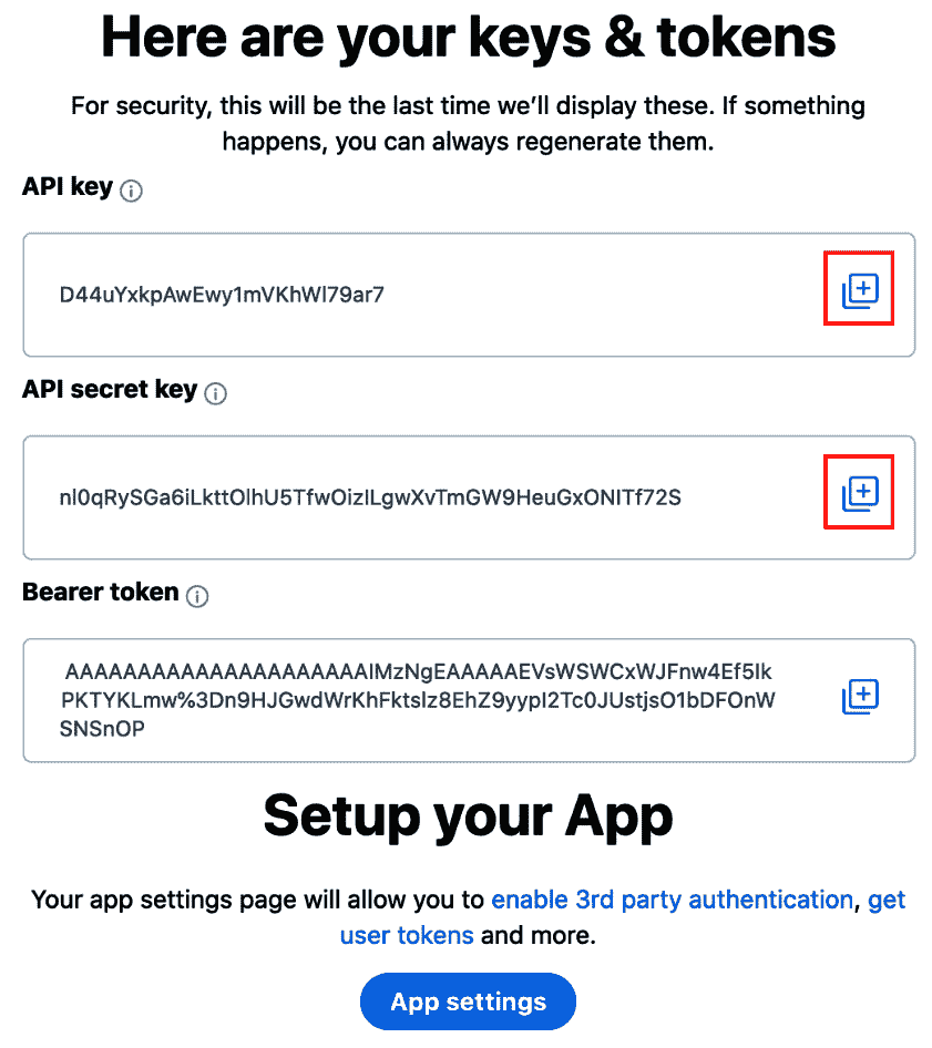 Figure 7.29 – Note your token and token secret 