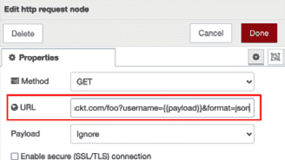Figure 7.2 – Setting the API endpoint URL with  as a parameter 