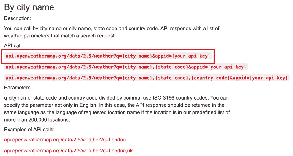 Figure 7.6 – API endpoint URL with parameters 