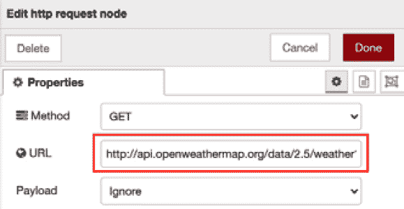 Figure 7.9 – Setting the API endpoint URL with your parameters 