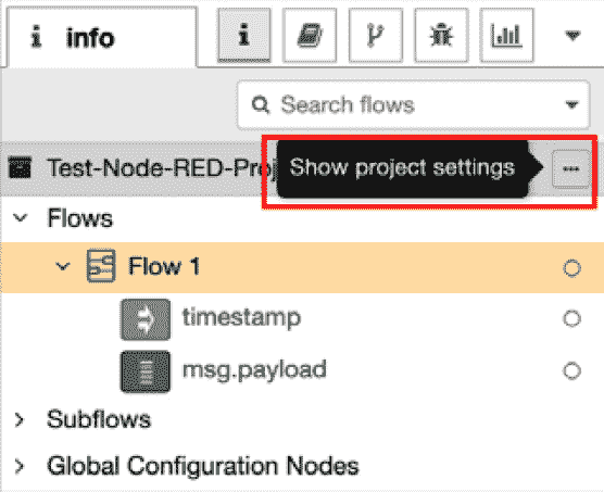 Figure 8.10 – Project information on the info panel 