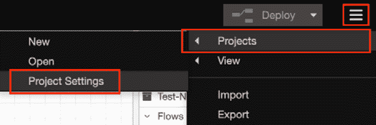 Figure 8.11 – How to access Project Settings via the main menu 