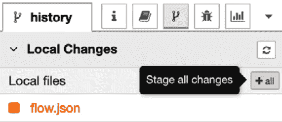 Figure 8.6 – Clicking the Stage all changes button to add the file 