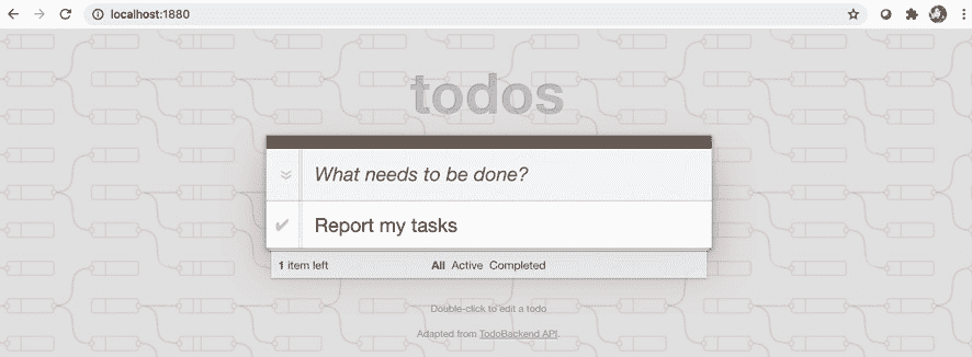Figure 9.23 – The ToDo item you entered has been registered 
